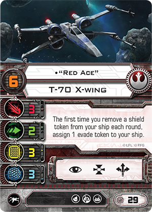 Star Wars X-Wing Miniatures Game Poe Damerons’s T-70 X-Wing Fighter Miniature 